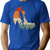 Retro Rock Climbing Vintage Climber T-Shirt for Men & Women, T-Shirts Graphic Tee - Blue