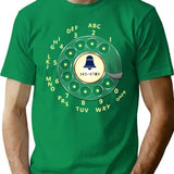 Retro Rotary Dial T-Shirt for Men & Women, T-Shirts Graphic Tee - Green