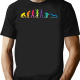 Retro Swimming Evolution Swimmers Vintage Retro Swim T-Shirt for Men & Women, T-Shirts Graphic Tee - Black