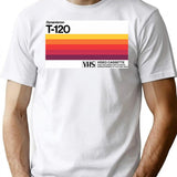 Retro T-120 Vhs Tape Case Design T-Shirt for Men & Women, T-Shirts Graphic Tee - White
