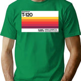 Retro T-120 Vhs Tape Case Design T-Shirt for Men & Women, T-Shirts Graphic Tee - Green