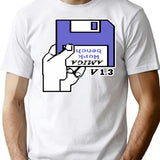 Retro Video Games Commodore Amiga Workbench Insert Disk T-Shirt for Men & Women, T-Shirts Graphic Tee - White