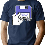 Retro Video Games Commodore Amiga Workbench Insert Disk T-Shirt for Men & Women, T-Shirts Graphic Tee - Navy