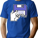 Retro Video Games Commodore Amiga Workbench Insert Disk T-Shirt for Men & Women, T-Shirts Graphic Tee - Blue