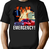 Retro Vintage 70S Emergency Cast Tribute T-Shirt for Men & Women, T-Shirts Graphic Tee - Black
