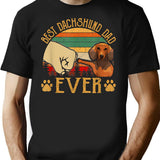 Retro Vintage Best Dachshund Dad Ever T-Shirt for Men & Women, T-Shirts Graphic Tee - Black