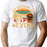 Retro Vintage Best Dachshund Dad Ever T-Shirt for Men & Women, T-Shirts Graphic Tee - White