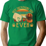Retro Vintage Best Dachshund Dad Ever T-Shirt for Men & Women, T-Shirts Graphic Tee - Green
