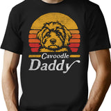 Retro Vintage Cavoodle Daddy T-Shirt for Men & Women, T-Shirts Graphic Tee - Black
