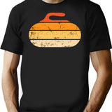 Retro Vintage Curling T-Shirt for Men & Women, T-Shirts Graphic Tee - Black