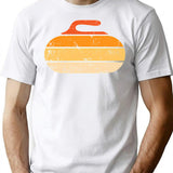 Retro Vintage Curling T-Shirt for Men & Women, T-Shirts Graphic Tee - White