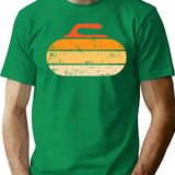 Retro Vintage Curling T-Shirt for Men & Women, T-Shirts Graphic Tee - Green