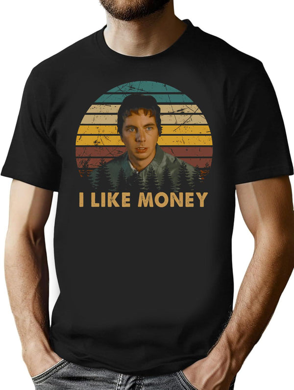 Retro Vintage Face Like Money Idiocracy Movie Art T-Shirt for Men & Women, T-Shirts Graphic Tee - Black