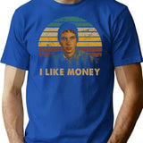 Retro Vintage Face Like Money Idiocracy Movie Art T-Shirt for Men & Women, T-Shirts Graphic Tee - Blue