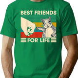 Retro Vintage Squirrel Best Friend For Life Fist Bump (1) T-Shirt for Men & Women, T-Shirts Graphic Tee - Green