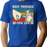 Retro Vintage Squirrel Best Friend For Life Fist Bump (1) T-Shirt for Men & Women, T-Shirts Graphic Tee - Blue