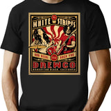 Retro White Stripes T-Shirt for Men & Women, T-Shirts Graphic Tee - Black