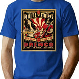 Retro White Stripes T-Shirt for Men & Women, T-Shirts Graphic Tee - Blue