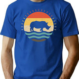 Rhino Art Rhino Love Rhino Mama Rhino Owner Rhino Girl Funny Rhino Rhino Mom T-Shirt for Men & Women, T-Shirts Graphic Tee - Blue