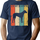 Rhodesian Ridgeback Dog Vintage Retro Style T-Shirt for Men & Women, T-Shirts Graphic Tee - Navy
