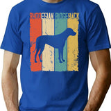 Rhodesian Ridgeback Dog Vintage Retro Style T-Shirt for Men & Women, T-Shirts Graphic Tee - Blue