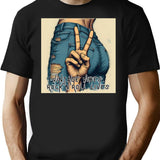 Ripped Jeans Rocknroll Vintage Grunge Style T-Shirt for Men & Women, T-Shirts Graphic Tee - Black