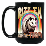 Rizz Em With The Tism Autism Awareness Meme Black Coffee Mug, Gift Coffee Mug