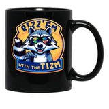 Rizz Em With The Tism Raccoon Autism Awareness Raccoon Meme Black Coffee Mug, Gift Coffee Mug - Black
