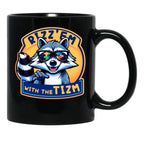 Rizz Em With The Tism Raccoon Autism Awareness Raccoon Meme Black Coffee Mug, Gift Coffee Mug - Black