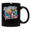 Rizz Em With The Tism Retro Vintage Raccoon Meme Black Coffee Mug, Gift Coffee Mug - Black