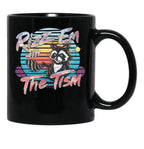 Rizz Em With The Tism Retro Vintage Raccoon Meme Black Coffee Mug, Gift Coffee Mug - Black