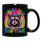 Rizz Em With Tism Raccoon Meme Cute Funny Essential T-Shirt Black Coffee Mug, Gift Coffee Mug - Black