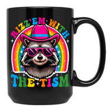 Rizz Em With Tism Raccoon Meme Cute Funny Essential T-Shirt Black Coffee Mug, Gift Coffee Mug