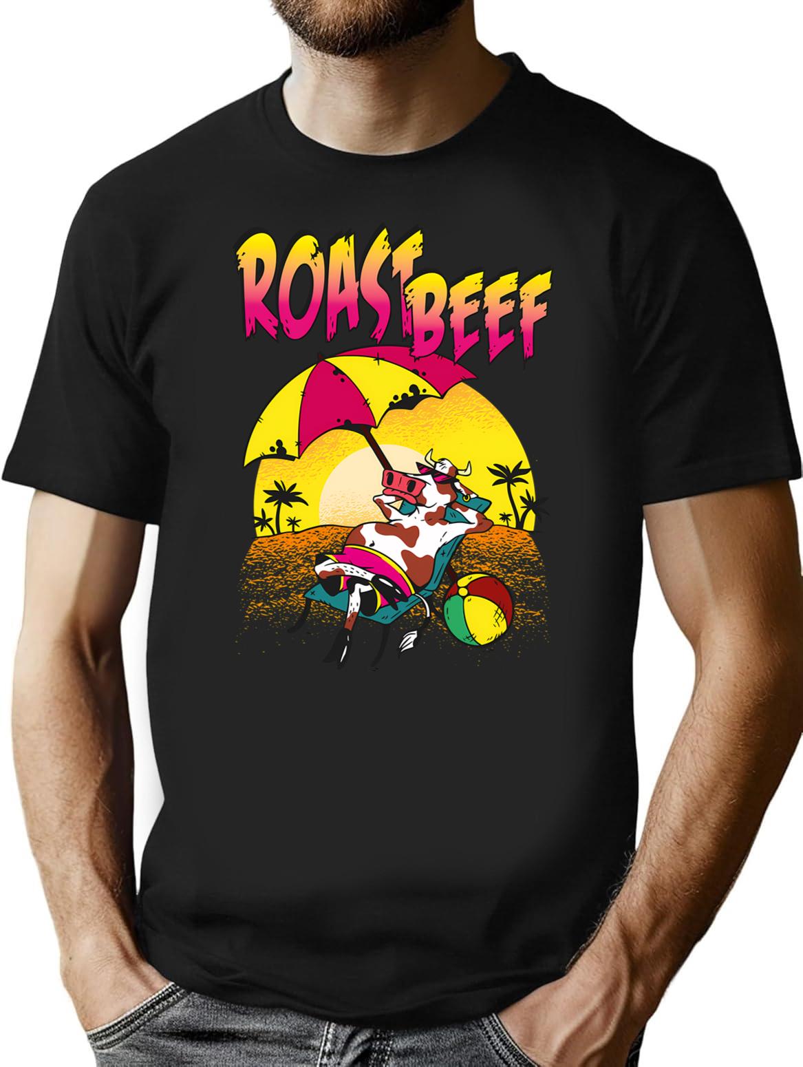 Roast Beef 80S Style T-Shirt for Men & Women, T-Shirts Graphic Tee - Black