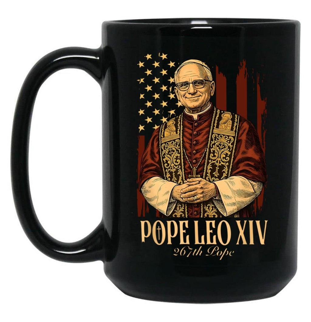 Robert Francis Prevost New Pope Shirt Leo Xiv Vatican Black Coffee Mug