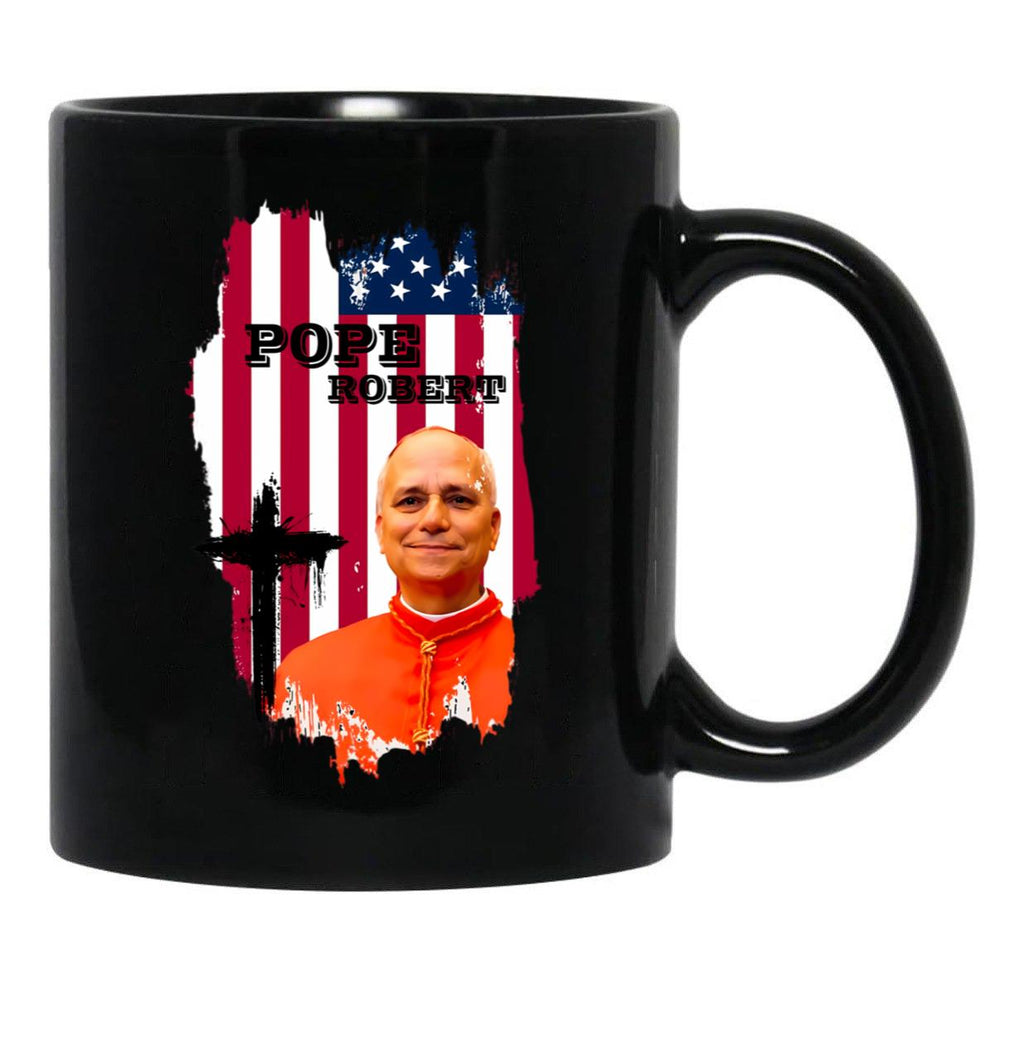 Robert Francis Prevost New Pope Black Coffee Mug - Black