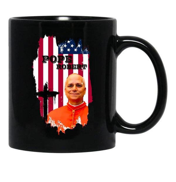 Robert Francis Prevost New Pope Black Coffee Mug - Black