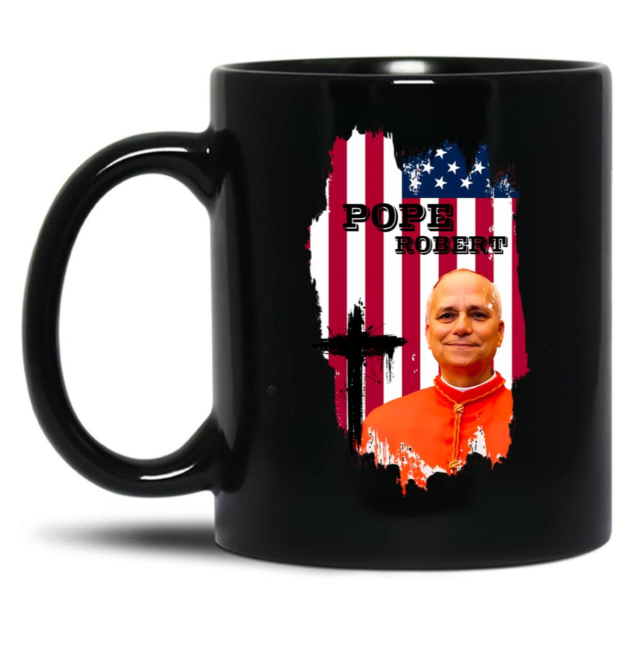 Robert Francis Prevost New Pope Black Coffee Mug
