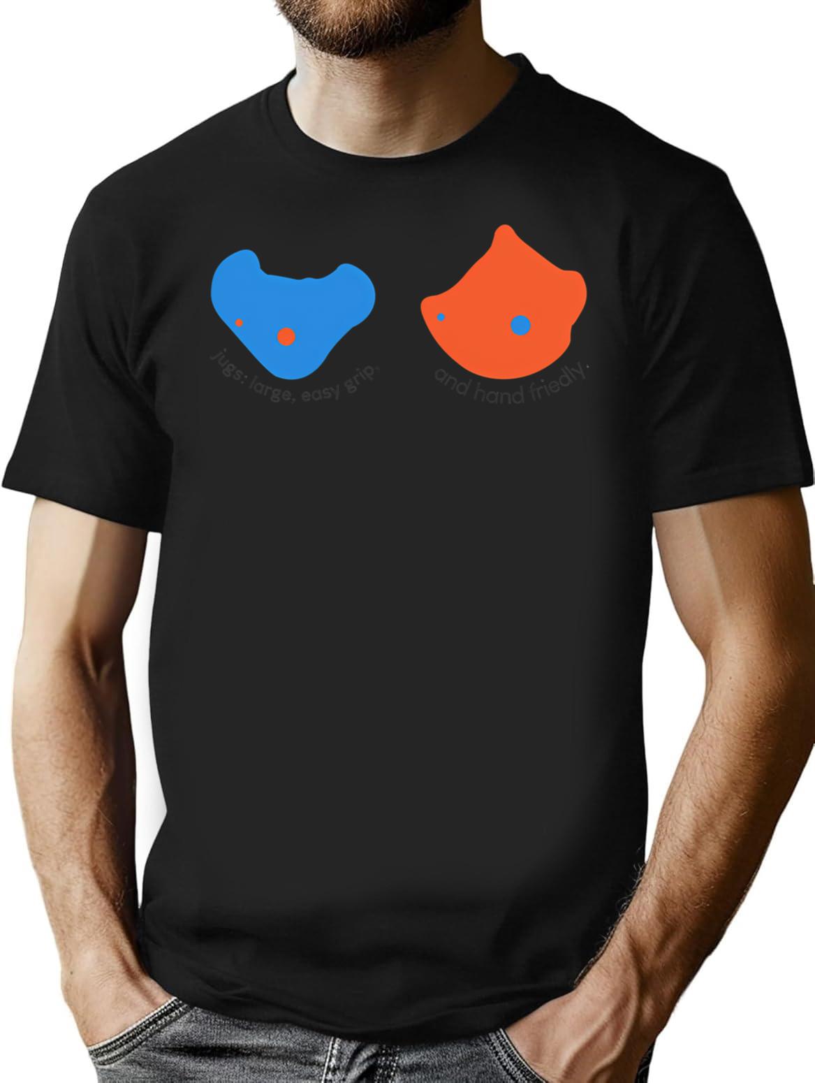 Rock Climbing Jugs T-Shirt for Men & Women, T-Shirts Graphic Tee - Black