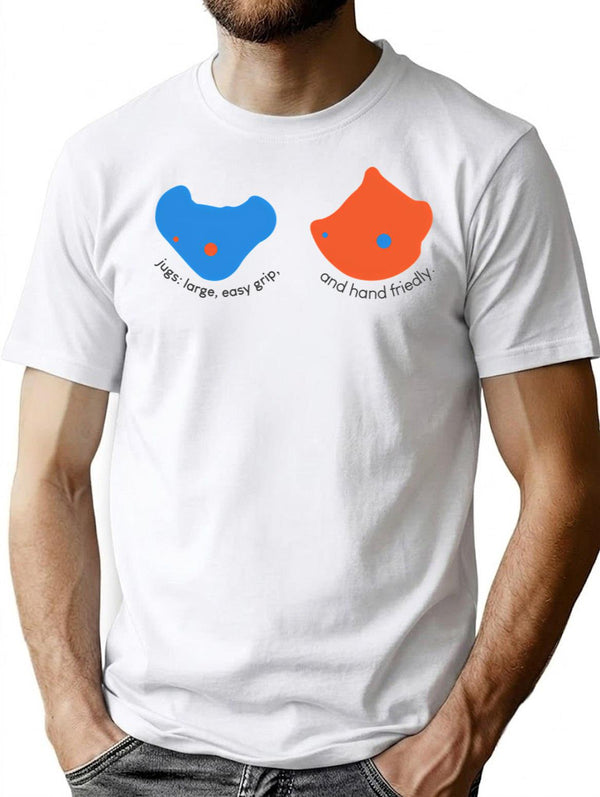 Rock Climbing Jugs T-Shirt for Men & Women, T-Shirts Graphic Tee - White