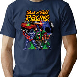 Rock Roll Racing Pixel Art T-Shirt for Men & Women, T-Shirts Graphic Tee - Navy