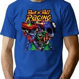 Rock Roll Racing Pixel Art T-Shirt for Men & Women, T-Shirts Graphic Tee - Blue