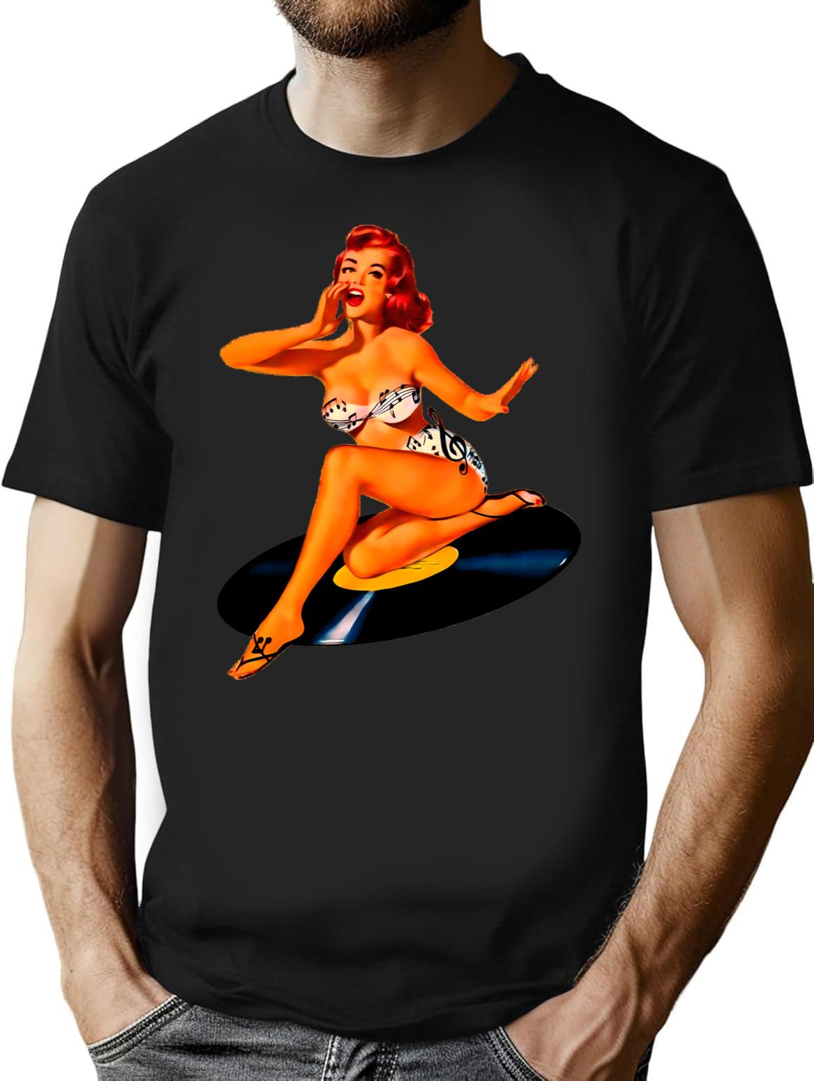 Rockabilly Goddess T-Shirt for Men & Women, T-Shirts Graphic Tee - Black