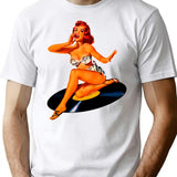 Rockabilly Goddess T-Shirt for Men & Women, T-Shirts Graphic Tee - White