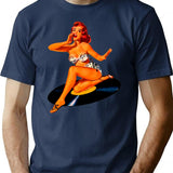 Rockabilly Goddess T-Shirt for Men & Women, T-Shirts Graphic Tee - Navy