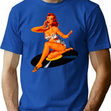 Rockabilly Goddess T-Shirt for Men & Women, T-Shirts Graphic Tee - Blue