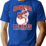 Rockford Red Peaches 1943 Funny 01 T-Shirt for Men & Women, T-Shirts Graphic Tee - Blue