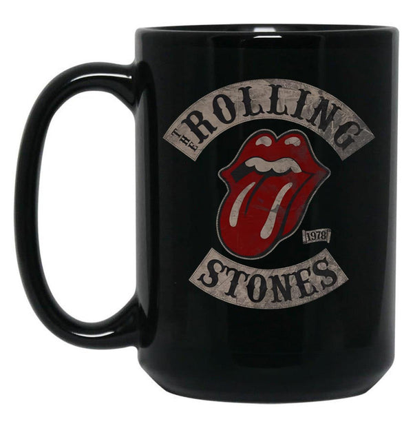 Rolling Stones Men's Tour 78 Black Coffee Mug, Gift Coffee Mug - Black