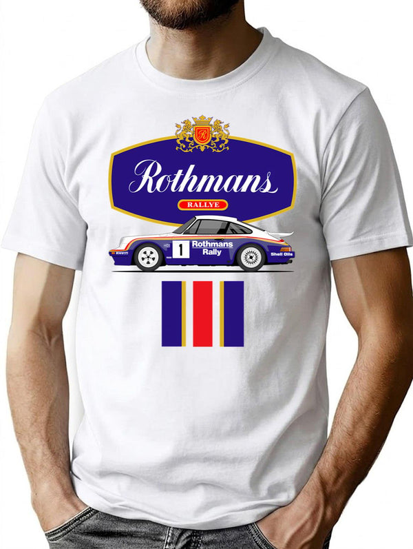 Rothmans 911 T-Shirt for Men & Women, T-Shirts Graphic Tee - White