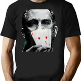 Rounders Movie Classic Movie Poker Pocket Aces Premium Heavyweight Cotton T-Shirt - Black